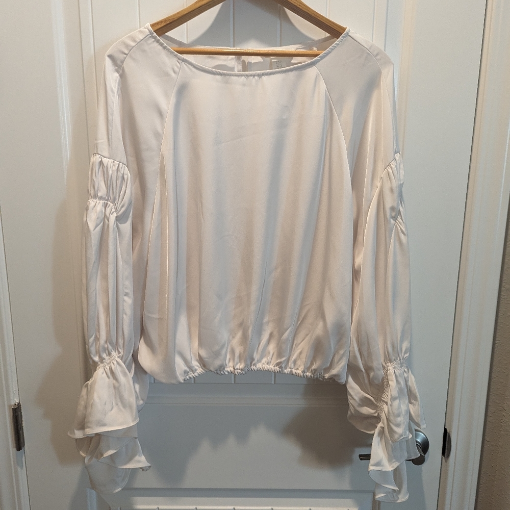 H&M Silky White Blouse size XL